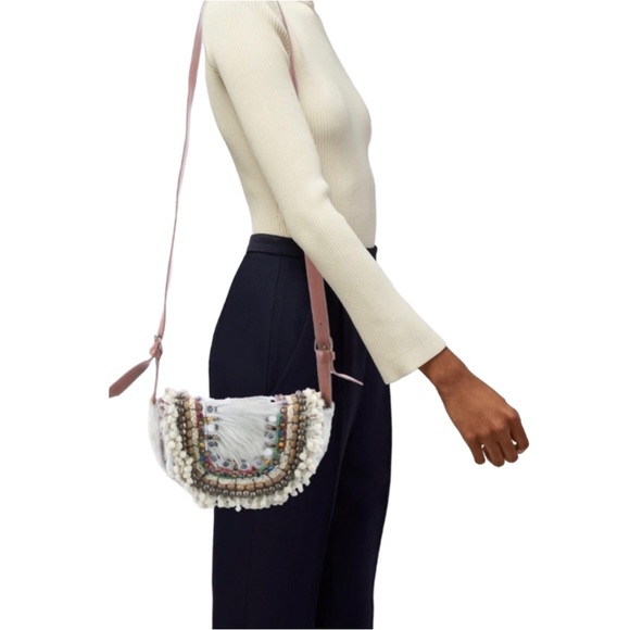 Antik Batik Pony Hair Beaded Accents Crossbody Bag - RARE - Picture 2 of 6